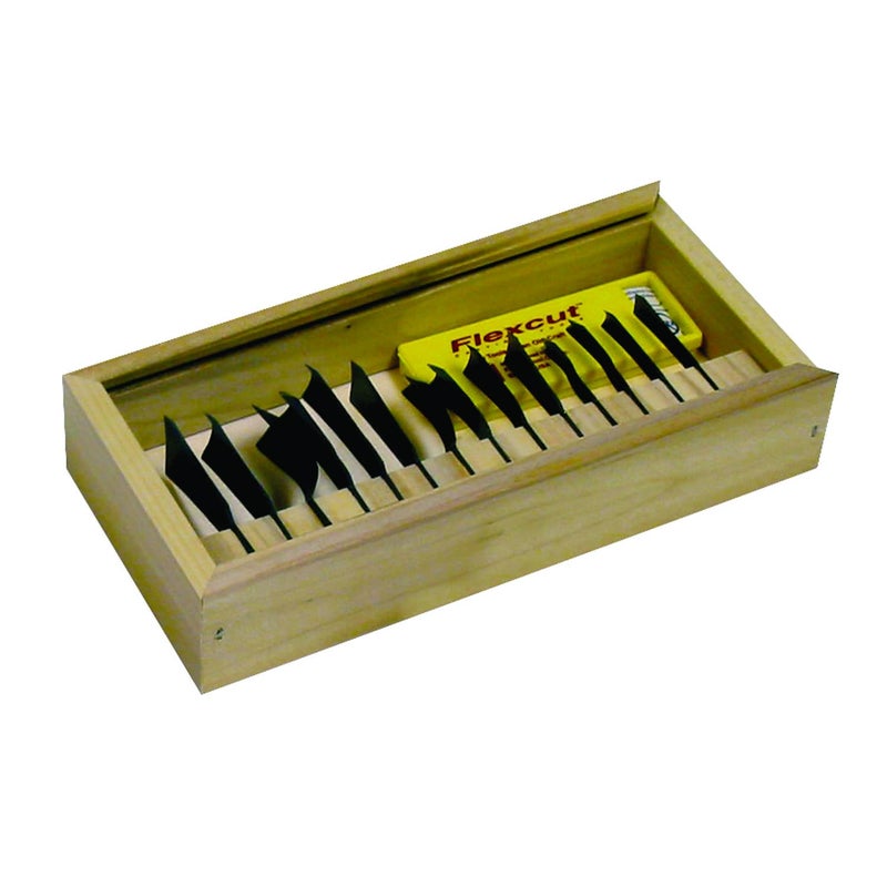 Flexcut Carving Tools | Power Gouge Set of 14 | 1095 High Carbon Steel Blades | RG100 | Carving Kit Made in the U.S.A - Image 1